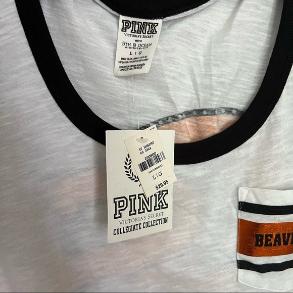 PINK Victoria's Secret Collegiate Collection Oregon Beavers Muscle Tank Top L - Picture 7 of 10